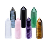 CrystalTears Healing Crystal Wands 2" Hexagonal Crystal Tower Quartz Crystals Stones Points Gemstone Wand Set for Meditation Reiki Healing Crystal Therapy Gift for Christmas 7pcs Crystal Wand 2"-2.4"