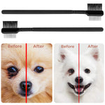 LUTER 4 Pcs Tear Stain Remover Comb Dog Flea Comb Double-Sided Multifunctional Dog Eye Comb Brush Pets Grooming Comb for Dogs Cats Removing Crust and Mucus