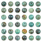 Bymitel 90pcs Natural Crystal Beads Stone Gemstone Round Energy Healing Loose Beads with Stretch Cord for Jewelry Making Bracelets Anklets (African Turquoise, 10mm 90pcs) African Turquoise