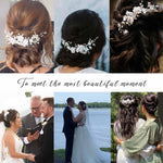 Casdre Flower Bride Wedding Hair Vine Pearl Bridal Headpiece Leaf Hair Accessories Hair Piece for Women and Girls (A Silver) A Silver