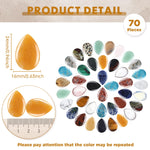 70 Pieces Teardrop Crystal Bulk Worry Stones for Anxiety 0.9 Inch Waterdrop Gemstone Thumb Healing Pocket Witch Stones Teardrop Pendants Bulk Stones Decor for Witchcraft Supplies DIY Meditation