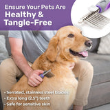 Hertzko Pet Dematting Comb for Dogs Cats – Undercoat Rake Grooming Brush with Safety Edges – Deshedding Tool Great for Cutting and Removing Dead, Matted or Knotted Hair, Shedding Combs All