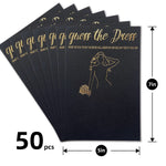 Bridal Shower Games - 50Pcs Guess the Dress Bridal Shower Game for Guests - Black Gold Fun Cute Wedding Decorations Party Supplies Games Ideas
