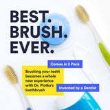 MOUTHWATCHERS - Manual Toothbrushes - Clean Teeth for Adult - 2 Count - Floss Bristle Silver - Invented by Doctor Plotka's
