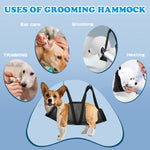 BRONKXON The Pet Grooming Hammock Harness for Dogs & Cats,with Nail Clippers/Trimmer,for Nail Trimming/Clipping (S, Blue) S/under 20LB