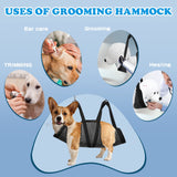 BRONKXON The Pet Grooming Hammock Harness for Dogs & Cats,with Nail Clippers/Trimmer,for Nail Trimming/Clipping (S, Blue) S/under 20LB