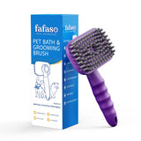 FAFASO Dog Bath Brush, Pet Grooming Brush for Dogs and Cats, Dog Bath Scrubber for Short and Long Hair Pets, Versatile Pet Brush for Bathing, Grooming and Massaging Dogs, Cats, Rabbits (Purple) Purple