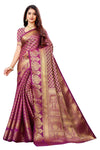 neeah Women's Jacquard Weaved Banarasi Silk Saree With Unstitched Blouse Piece