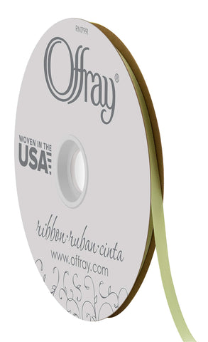 Offray 1/4" Wide Double Face Satin Ribbon, 100 Yards, Lime Juice Green