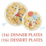 Classic Winnie the Pooh Baby Shower or Birthday Party Supplies, Winnie the Pooh Party Supplies, Serves 16, Gender Neutral With Banner Decor, Table Cover, Plates, Napkins and More, Officially Licensed
