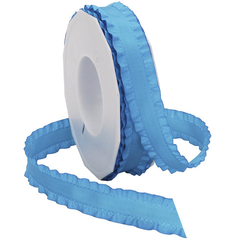 Morex Ribbon Double Ruffle Ribbon, 7/8-Inch by 16.5-Yard, Misty Turquoise (96505/15-612)