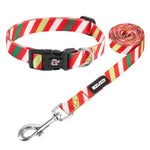 azuza Christmas Buffalo Dog Collar and Leash Set, Classic Plaid Collar with Removable Bowtie and Matching Leash for Small Medium and Large Dogs M (Neck: 14"-20") E#Christmas Buffalo
