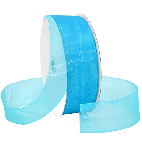 Morex Ribbon 918 Organdy Ribbon, 1-1/2 Inch by 100 Yards, Turquoise Floral,Luxury