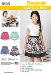 Simplicity 8106 Easy to Sew Girl's Layered Skirt Sewing Pattern, Size 8-16