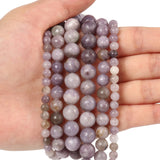 35pcs 10mm Natural Stone Beads Lilac Beads Energy Crystal Healing Power Gemstone for Jewelry Making, DIY Bracelet Necklace