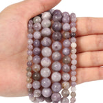 60pcs 6mm Natural Stone Beads Lilac Beads Energy Crystal Healing Power Gemstone for Jewelry Making, DIY Bracelet Necklace