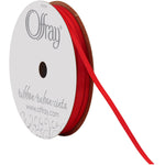 Offray Double Face Satin Craft Ribbon, 1/8-Inch x 24-Feet, Red 1 Count (Pack of 1)