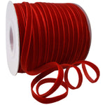 Morex Ribbon Viviana Velvet Ribbon, 3/8 inch by 50 Yards, Black, 1689.09/50-030 1/4" X 70 YD Red