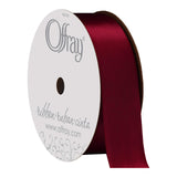 Berwick Offray 329955 7/8" Wide Single Face Satin Ribbon, Sherry Red, 6 Yds 7/8 Inch x 18 Feet
