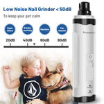 Roses&Poetry Nail Grinder with 2 LED Lighe and 3-Speed Electric Rechargeable Pet Nail Trimmer Painless Paws Grooming & Smoothing for Small Medium Large Dogs & Cats