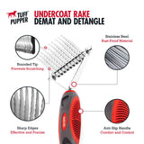 Tuff Pupper Dog Undercoat Rake Tool | Easily & Safely Remove Dead, Matted Or Knotted Hair | Ergonomic Dematting Comb For Thick Coats | Non-Slip Safety Handle Provides Precision Control Against Knots Dematting Rake