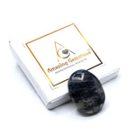 Iolite Palm Stone - Pocket Massage Worry Stone for Natural Body Chakra Balancing, Reiki Healing and Crystal Grid Iolite