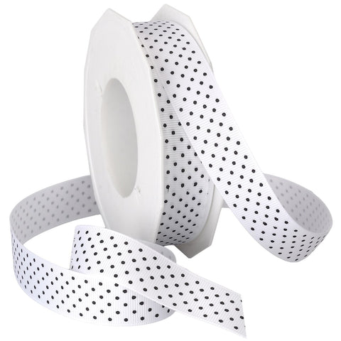 Morex Swiss Dot Polyester Grosgrain Ribbon, 7/8-Inch by 20-Yard Spool, White 3906.05/20-601 7/8-In x 20-Yd