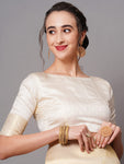 AKHILAM Women's Banarasi Silk Woven Design Saree With Unstitched Blouse Piece