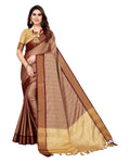 Tarshika Women's Cotton Silk Handloom Weaving Silk Saree With Rich Contrast Pallu(COTTON SILK SAREE_04)