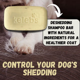 Kelebs Undercoat Control deShedding Dog Shampoo Bar | Reduces Shedding, Bar Soap Undercoat Removal | Coconut Oil & Shea Butter | All Natural - Organic Ingredients - Zero Plastic Waist Vegan 3x4pc Deshedding Shampoo