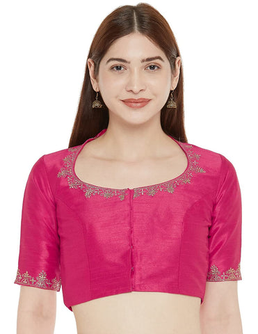 Studio Shringaar Women's Polyester Sleeve Readymade Saree Blouse