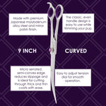Kenchii Scorpion 9 Inch, Curved Grooming Scissors for Dogs and Pets - Premium Steel Scissors for Dog Grooming - Dog Shears Pet Grooming Accessories - Pet Hair Trimming Scissor 9" Curved
