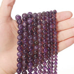 35pcs 10mm Natural Stone Beads Amethyst Beads Energy Crystal Healing Power Gemstone for Jewelry Making, DIY Bracelet Necklace