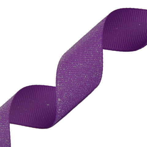 Morex Ribbon Dazzle Glitter Grosgrain Ribbon, 7/8-Inch by 5-Yard, Grape (99005-463)