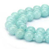 BRCbeads Crystal Natural Gemstone Loose Beads Round 8mm Crystal Energy Stone Healing Power for Jewelry Making- Aquamarine Blue Color Aquamarine Cyrstal