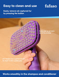 FAFASO Dog Bath Brush, Pet Grooming Brush for Dogs and Cats, Dog Bath Scrubber for Short and Long Hair Pets, Versatile Pet Brush for Bathing, Grooming and Massaging Dogs, Cats, Rabbits (Purple) Purple