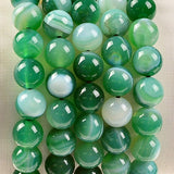 Massive Beads Natural Healing Power Gemstone Crystal Beads Unisex Adjustable Macrame Bracelets 8mm Agate Green