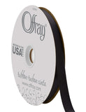 Offray Double Face Satin Ribbon, 100 Yards, Brown, 604298 , Black