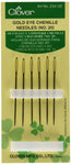Clover Gold Eye Chenille Needles, 1 Count (Pack of 1), Size 20 6/Pkg 1 Count (Pack of 1)