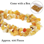 456 PCs Natural Chip Stone Beads, 5-8mm Irregular Multicolor Gemstones Loose Crystal Healing Yellow Aventurine Rocks with Hole for Jewelry Making DIY Crafts
