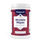 Petpost | Bulldog Wrinkle Wipes for Dogs - 5" x 7" Extra Large Pads Clean Pug Wrinkles and Folds - Ultra Soft Cotton Pads in Coconut Oil Solution (Extra Large, 60 ct.) Extra Large, 60 ct.