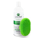 Lillian Ruff Calming Oatmeal Pet Shampoo for Dry Skin & Itch Relief with Aloe & Hydrating Essential Oils - Replenish Moisture & Deodorize - Gentle Dog Shampoo for Normal/Sensitive Skin (16oz & Brush) Oatmeal Shampoo with Bath Brush