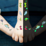 Temporary Tattoos for Kids -20 Sheets 199pcs Waterproof Mixed Style Cartoon Fake Tattoo, Glow in The Dark Unicorn Mermaid Outspace Dinosaur Tattoo Sticker Decor for Boys Girls, Party Supplies Favor Mixed style-1