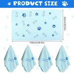 Chumia 4 Pieces Dog Towels for Drying Dogs Puppy Towel Bulk Microfiber Absorbent Towel Pet Bathing Supplies Quick Drying Paw Towel for Medium Dogs Cats Pets Shower (Light Blue, 23.6 x 39.4 Inch) Light Blue