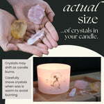Healing Crystal Candle - 12oz Soy Candle with Crystals Inside. Manifestation Aromatherapy Candle, Spiritual Gifts for Women. Crystals and Healing Stones, Self Love Three Wick Zodiac Astrology Candles
