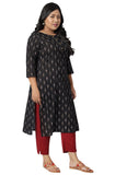 XL LOVE - By Janasya Women's Plus Size Black Cotton Kurta