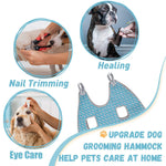 Supet Cat Grooming Hammock Harness for Cats Dogs, Relaxation Pet Grooming Hammock Restraint Dog & Small Animal Leashes Sling for Grooming Dog Grooming Helper for Nail Trimming Clipping Grooming XS（ Legs Spacing：6-9.5" / Max W：5-15LBS） Coral blue