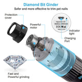 JBonest Dog Nail Grinder Upgraded- Professional LED Lighting Stepless Speed Rechargeable Pet Nail Trimmer with Clipper,Quite Low Noise,20h Long Working Time for Large Medium Small Dogs Cats Pets Black