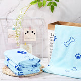 Chumia 4 Pieces Dog Towels for Drying Dogs Puppy Towel Bulk Microfiber Absorbent Towel Pet Bathing Supplies Quick Drying Paw Towel for Medium Dogs Cats Pets Shower (Light Blue, 23.6 x 39.4 Inch) Light Blue