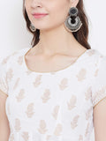 "PH" POSHAKHUB Adorable Women's Soft Cotton Printed Cap Sleeve Anarkali Kurti